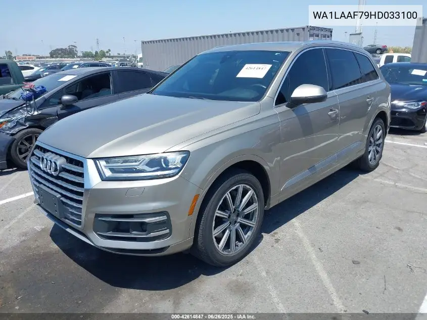 2017 Audi Q7 3.0T Premium VIN: WA1LAAF79HD033100 Lot: 42614847