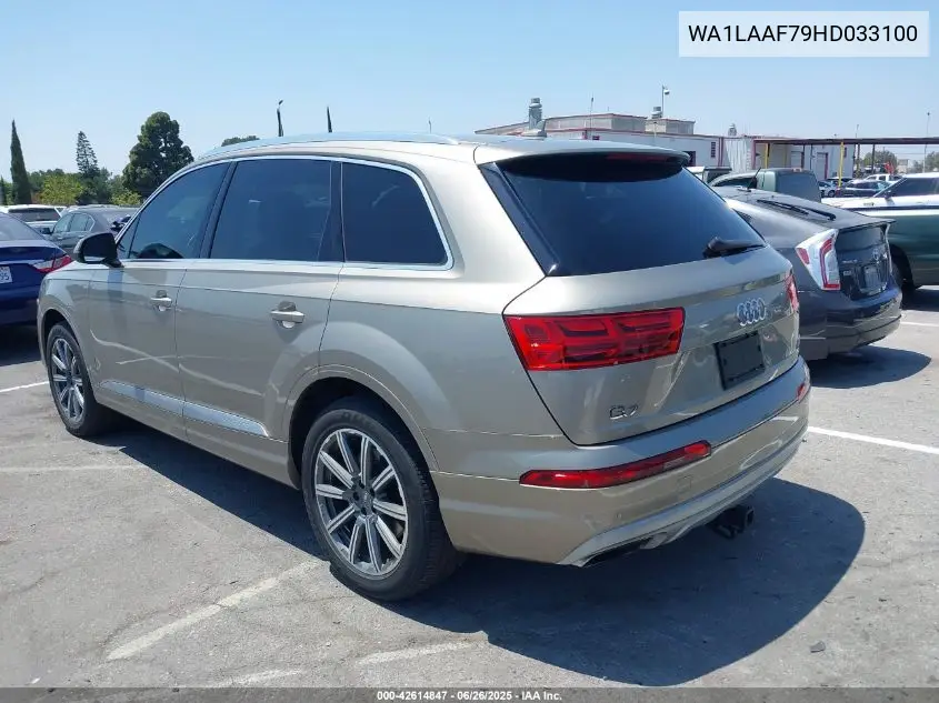 2017 Audi Q7 3.0T Premium VIN: WA1LAAF79HD033100 Lot: 42614847