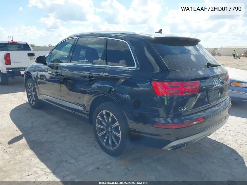 2017 Audi Q7 3.0T Premium VIN: WA1LAAF72HD017790 Lot: 42624444