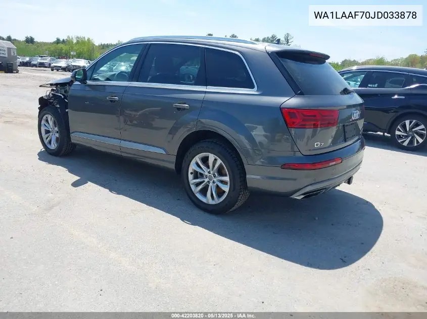 2018 Audi Q7 3.0T Premium VIN: WA1LAAF70JD033878 Lot: 42203820