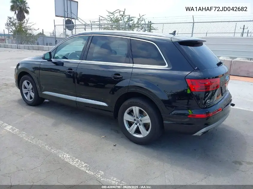 2018 Audi Q7 2.0T Premium VIN: WA1AHAF72JD042682 Lot: 42598796
