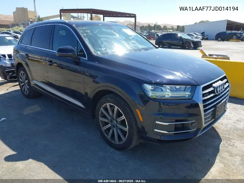2018 Audi Q7 3.0T Premium VIN: WA1LAAF77JD014194 Lot: 42614642