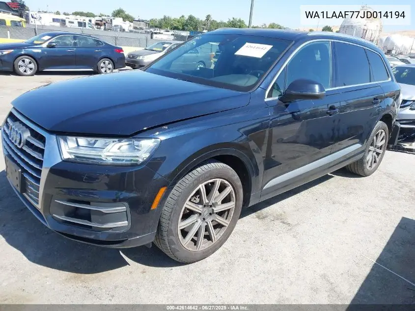 2018 Audi Q7 3.0T Premium VIN: WA1LAAF77JD014194 Lot: 42614642