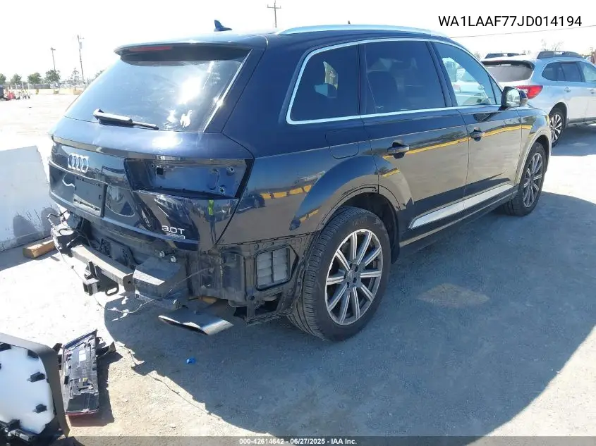 2018 Audi Q7 3.0T Premium VIN: WA1LAAF77JD014194 Lot: 42614642
