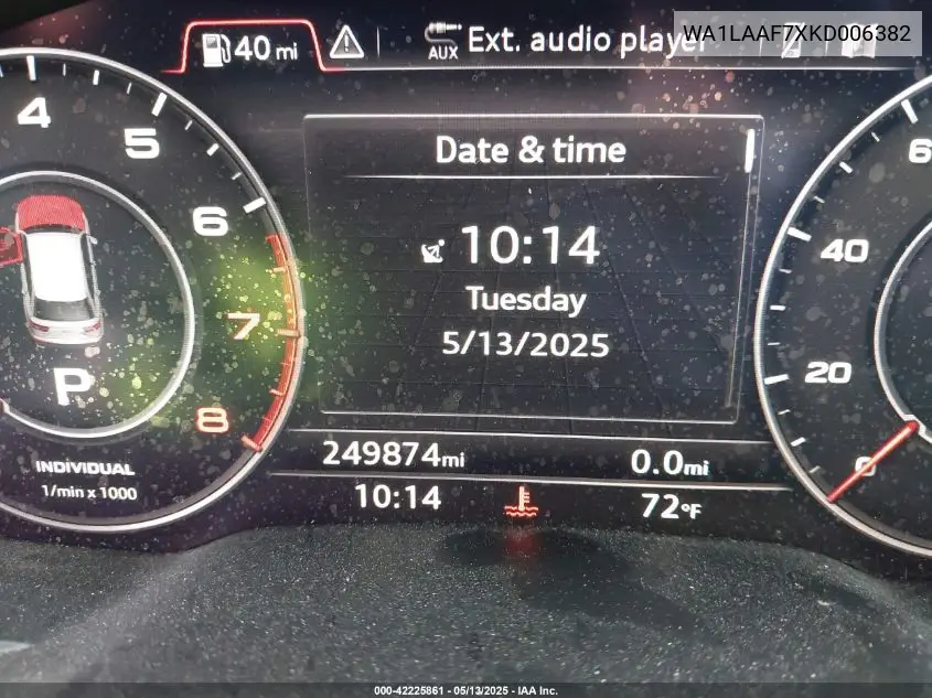 2019 Audi Q7 55 Premium/55 Se Premium VIN: WA1LAAF7XKD006382 Lot: 42225861