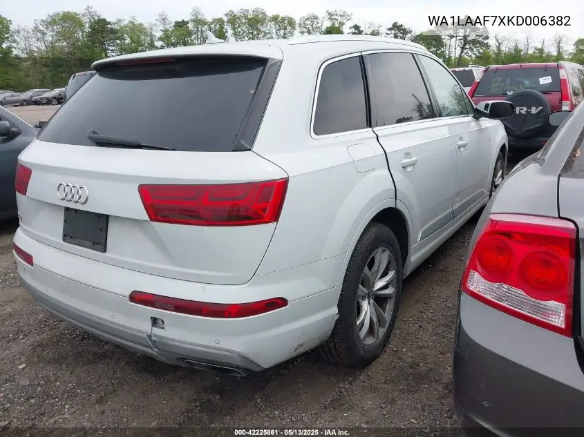 2019 Audi Q7 55 Premium/55 Se Premium VIN: WA1LAAF7XKD006382 Lot: 42225861