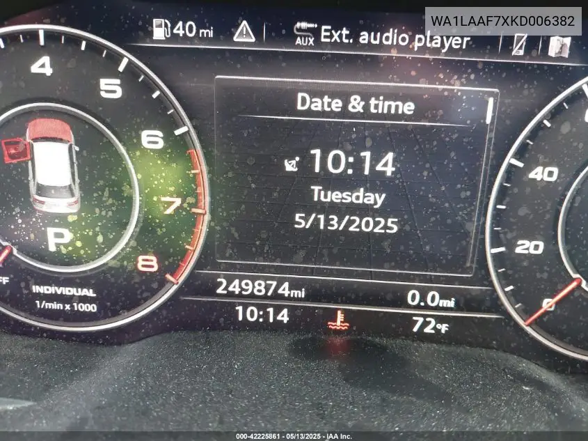 2019 Audi Q7 55 Premium/55 Se Premium VIN: WA1LAAF7XKD006382 Lot: 42225861