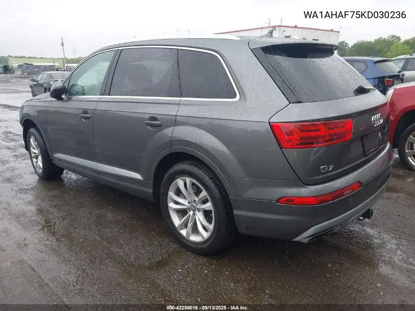 2019 Audi Q7 45 Premium/45 Se Premium VIN: WA1AHAF75KD030236 Lot: 42258016