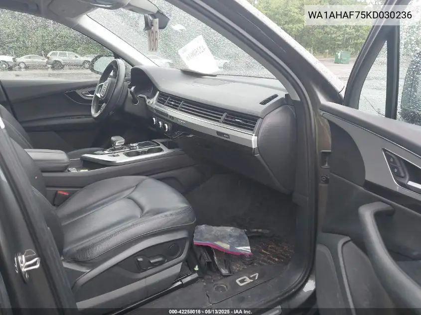 2019 Audi Q7 45 Premium/45 Se Premium VIN: WA1AHAF75KD030236 Lot: 42258016