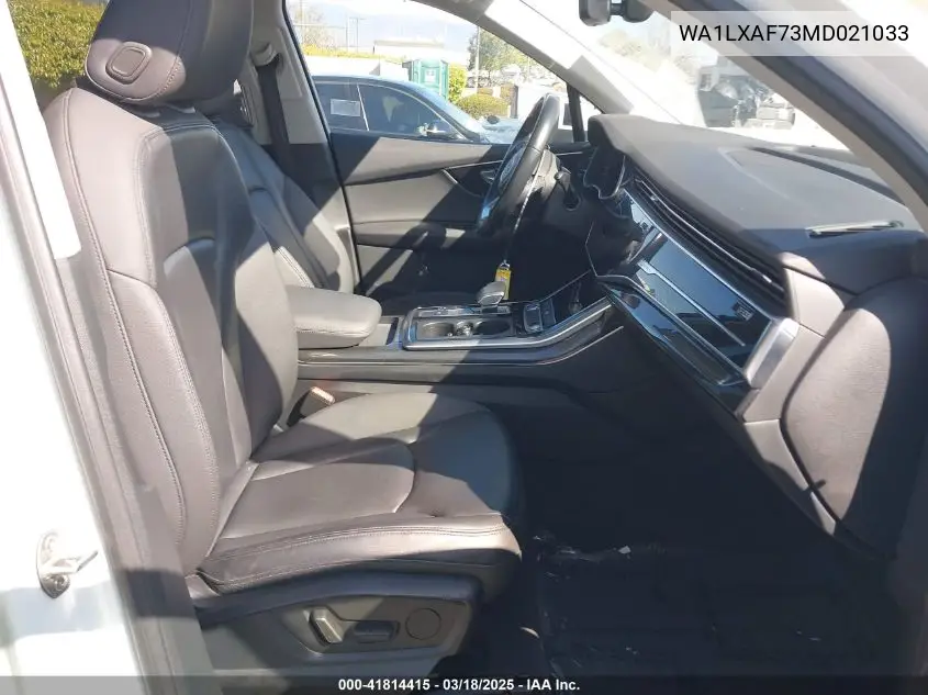 2021 Audi Q7 Premium Plus 55 Tfsi Quattro Tiptronic VIN: WA1LXAF73MD021033 Lot: 41814415