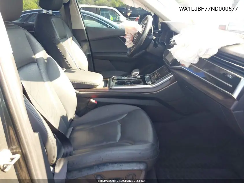 2022 Audi Q7 Premium Plus 45 Tfsi Quattro Tiptronic VIN: WA1LJBF77ND000677 Lot: 42265309