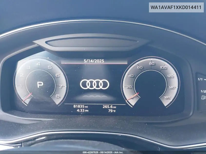 2019 Audi Q8 55 Premium VIN: WA1AVAF1XKD014411 Lot: 42267529