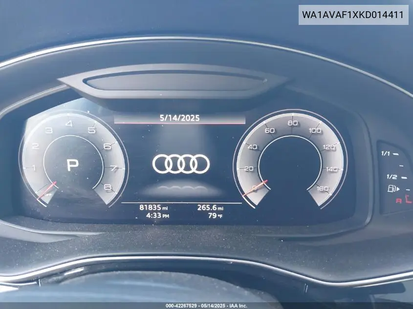 2019 Audi Q8 55 Premium VIN: WA1AVAF1XKD014411 Lot: 42267529