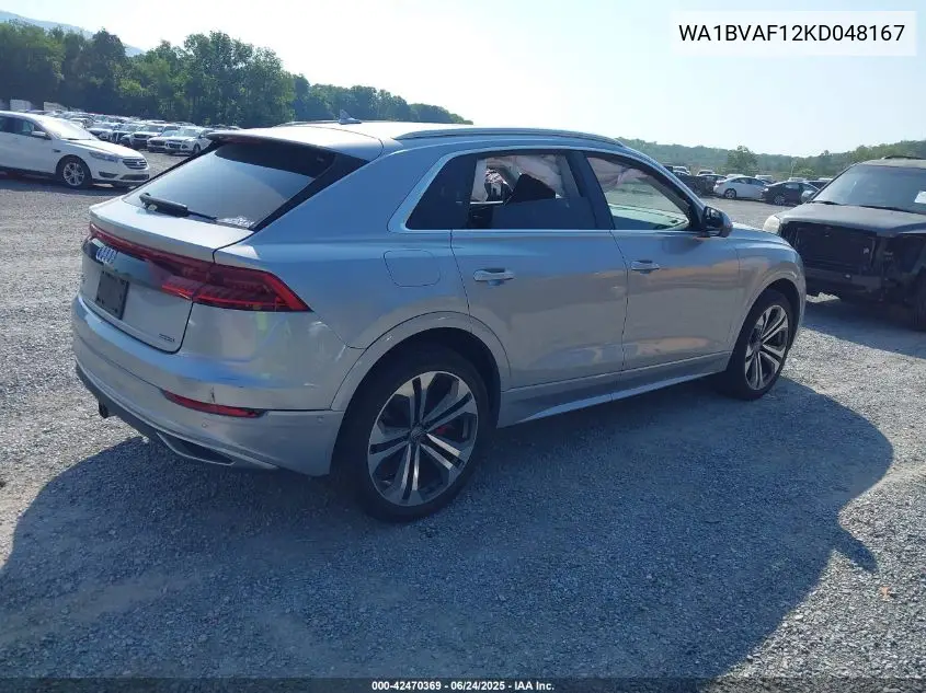 2019 Audi Q8 55 Premium VIN: WA1BVAF12KD048167 Lot: 42470369