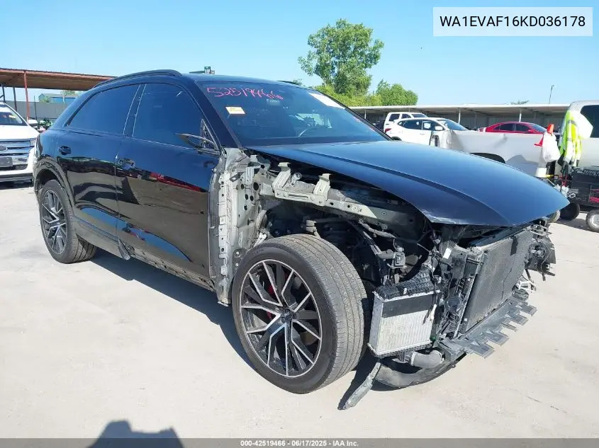 2019 Audi Q8 55 Premium VIN: WA1EVAF16KD036178 Lot: 42519466