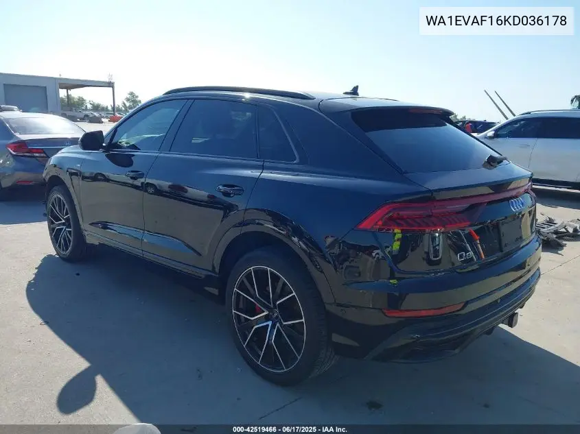 2019 Audi Q8 55 Premium VIN: WA1EVAF16KD036178 Lot: 42519466