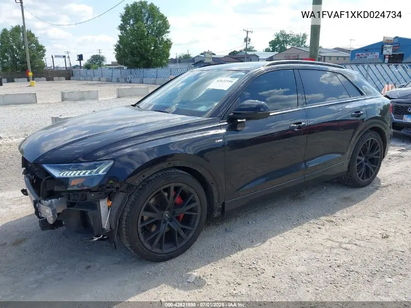 2019 Audi Q8 55 Premium VIN: WA1FVAF1XKD024734 Lot: 42621998