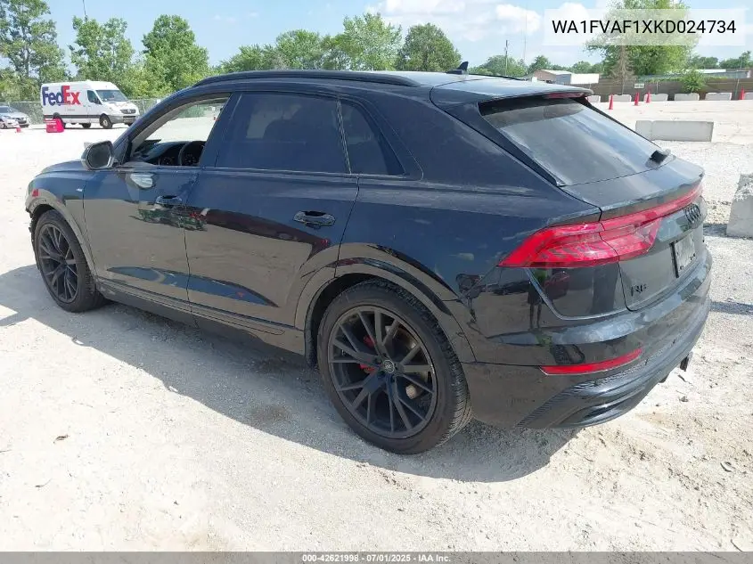 2019 Audi Q8 55 Premium VIN: WA1FVAF1XKD024734 Lot: 42621998