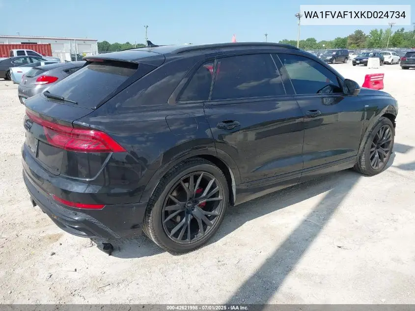 2019 Audi Q8 55 Premium VIN: WA1FVAF1XKD024734 Lot: 42621998