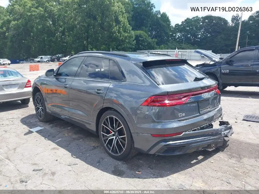 2020 Audi Q8 Prestige 55 Tfsi Quattro Tiptronic VIN: WA1FVAF19LD026363 Lot: 42625743