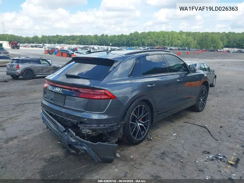 2020 Audi Q8 Prestige 55 Tfsi Quattro Tiptronic VIN: WA1FVAF19LD026363 Lot: 42625743