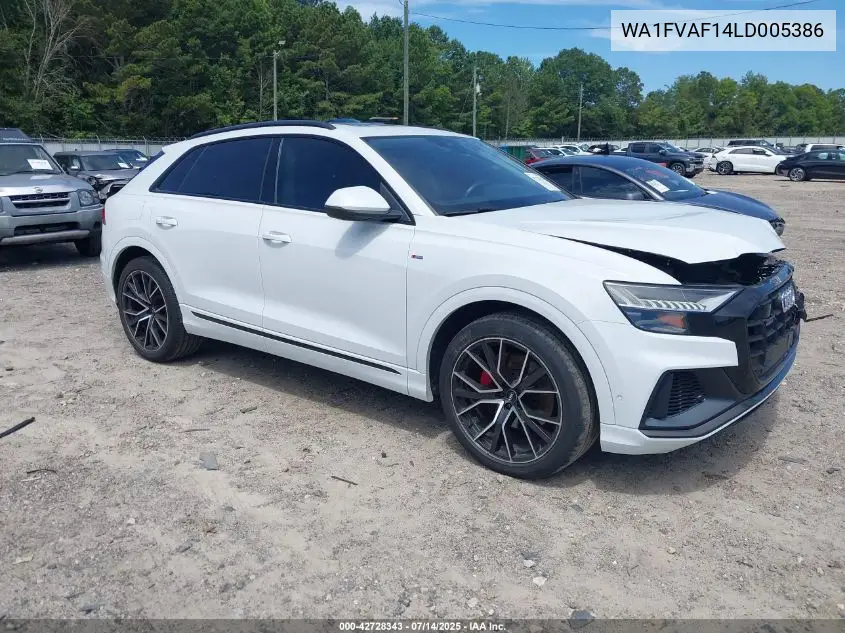 2020 Audi Q8 Prestige 55 Tfsi Quattro Tiptronic VIN: WA1FVAF14LD005386 Lot: 42728343