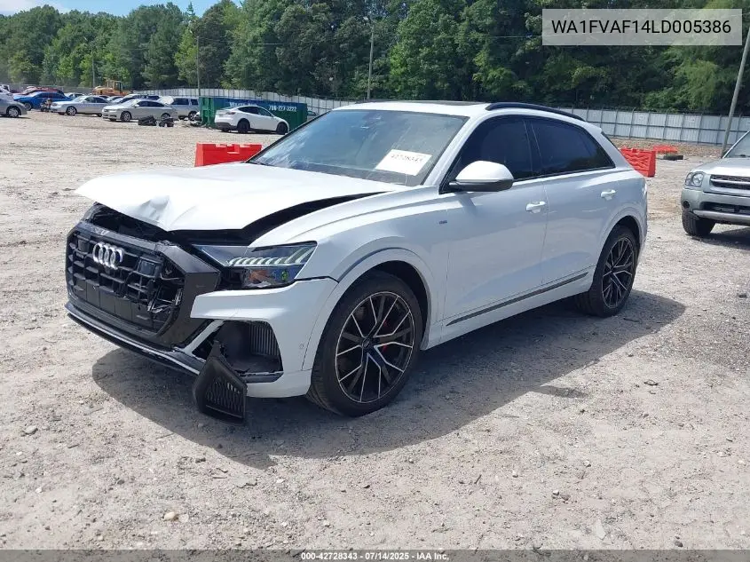 2020 Audi Q8 Prestige 55 Tfsi Quattro Tiptronic VIN: WA1FVAF14LD005386 Lot: 42728343