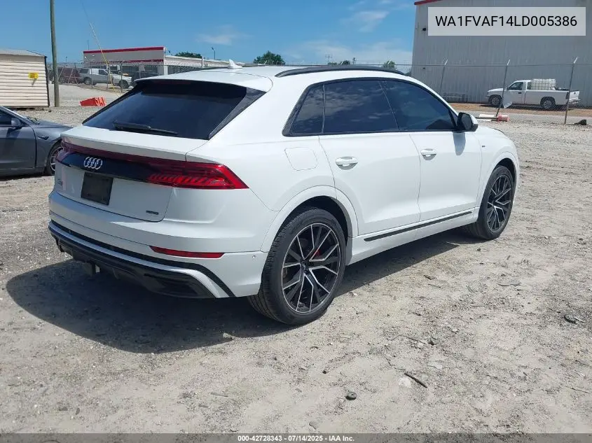 2020 Audi Q8 Prestige 55 Tfsi Quattro Tiptronic VIN: WA1FVAF14LD005386 Lot: 42728343
