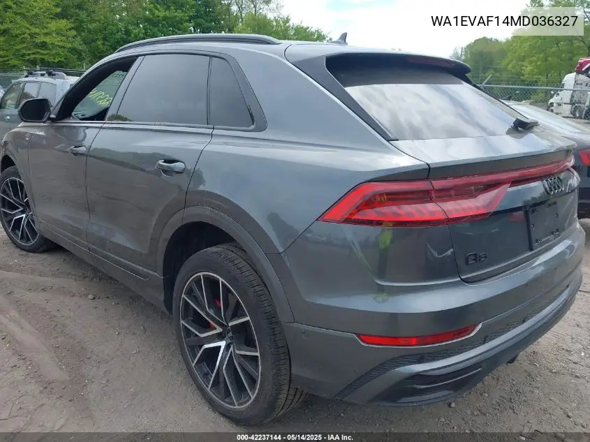 2021 Audi Q8 Premium Plus 55 Tfsi Quattro Tiptronic VIN: WA1EVAF14MD036327 Lot: 42237144