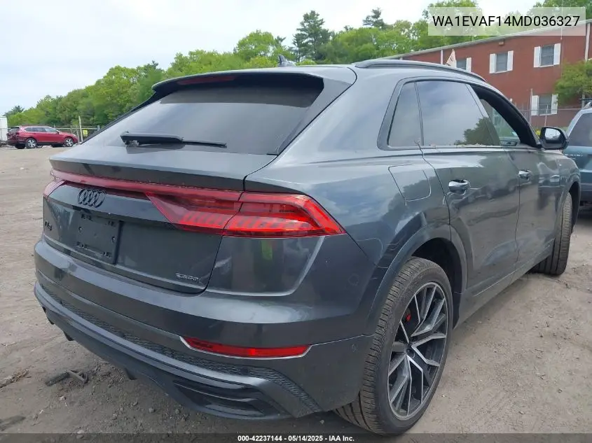 2021 Audi Q8 Premium Plus 55 Tfsi Quattro Tiptronic VIN: WA1EVAF14MD036327 Lot: 42237144