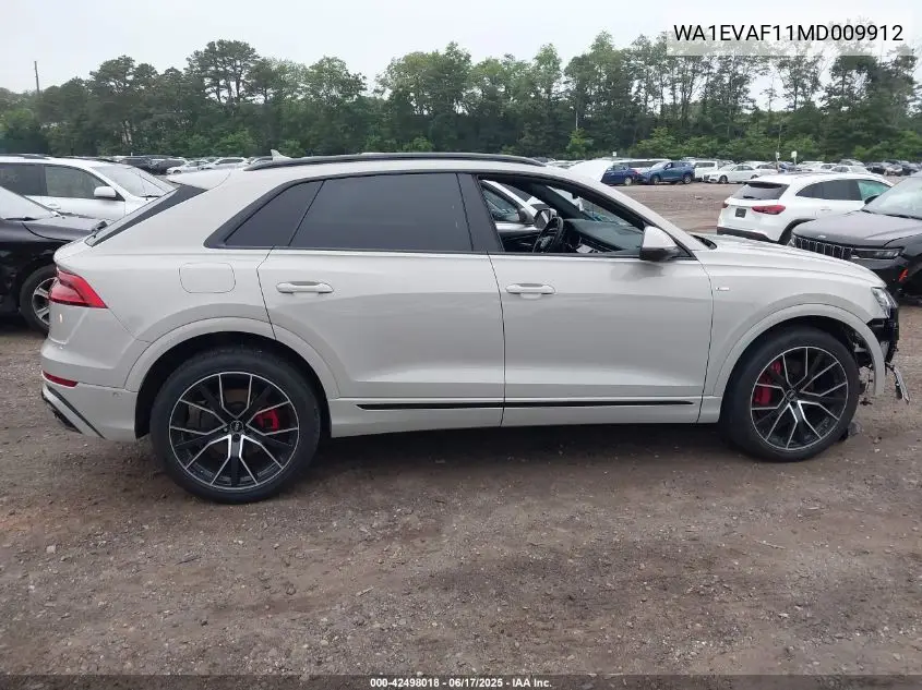 2021 Audi Q8 Premium Plus 55 Tfsi Quattro Tiptronic VIN: WA1EVAF11MD009912 Lot: 42498018
