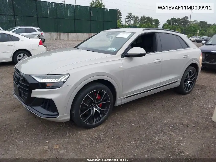 2021 Audi Q8 Premium Plus 55 Tfsi Quattro Tiptronic VIN: WA1EVAF11MD009912 Lot: 42498018