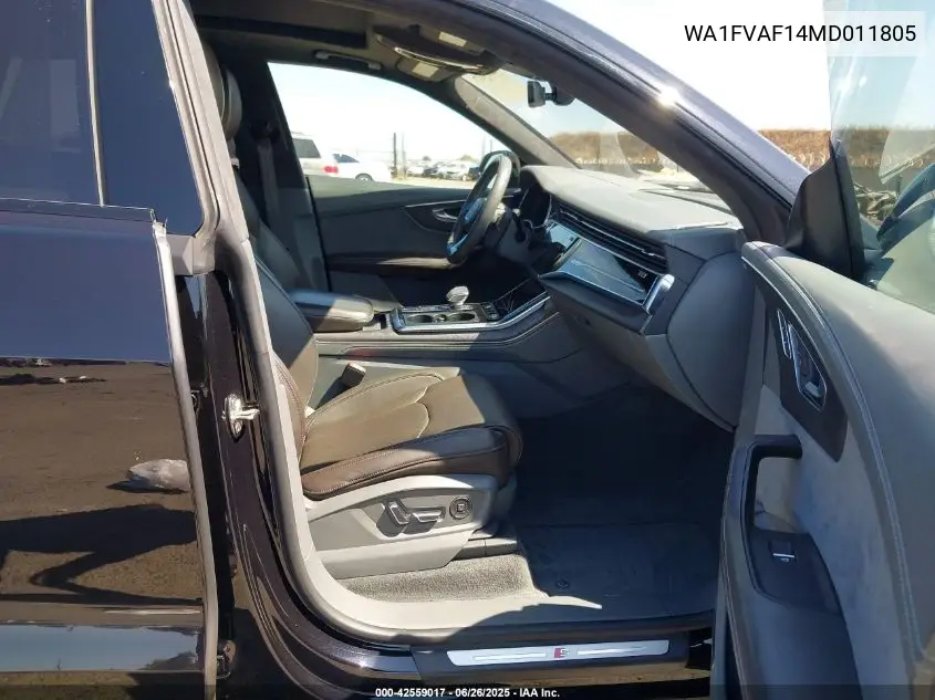 2021 Audi Q8 Prestige 55 Tfsi Quattro Tiptronic VIN: WA1FVAF14MD011805 Lot: 42559017