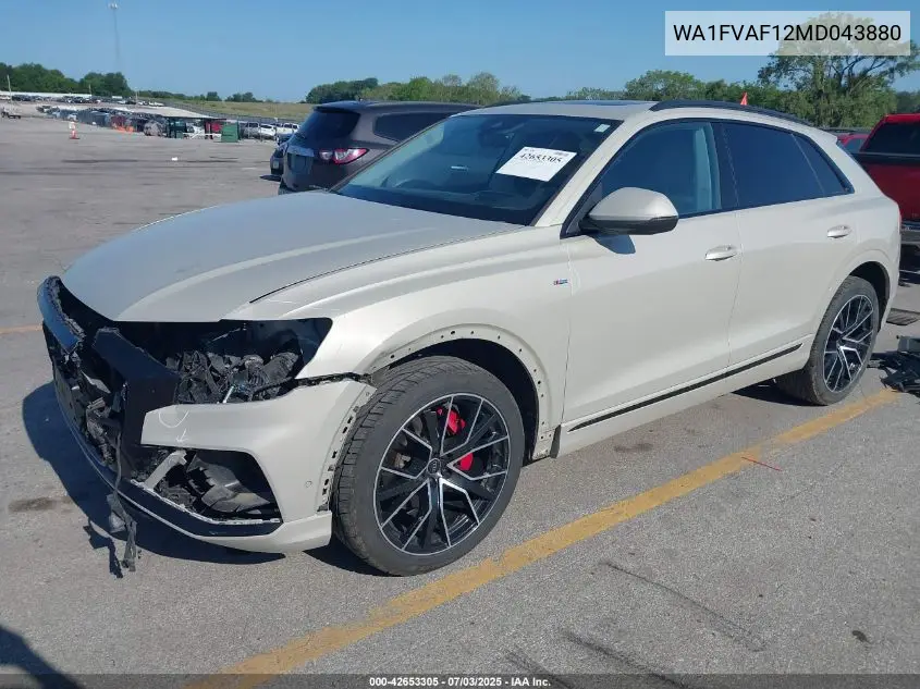 2021 Audi Q8 Prestige 55 Tfsi Quattro Tiptronic VIN: WA1FVAF12MD043880 Lot: 42653305