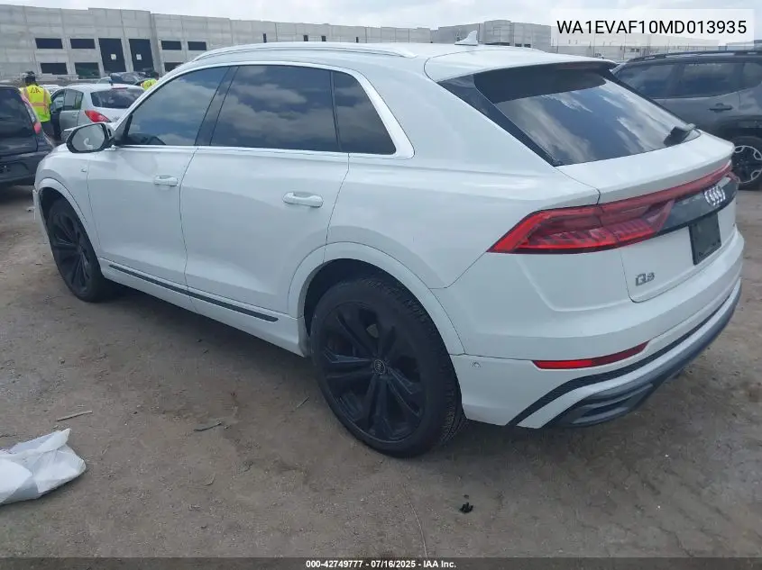 2021 Audi Q8 Premium Plus 55 Tfsi Quattro Tiptronic VIN: WA1EVAF10MD013935 Lot: 42749777