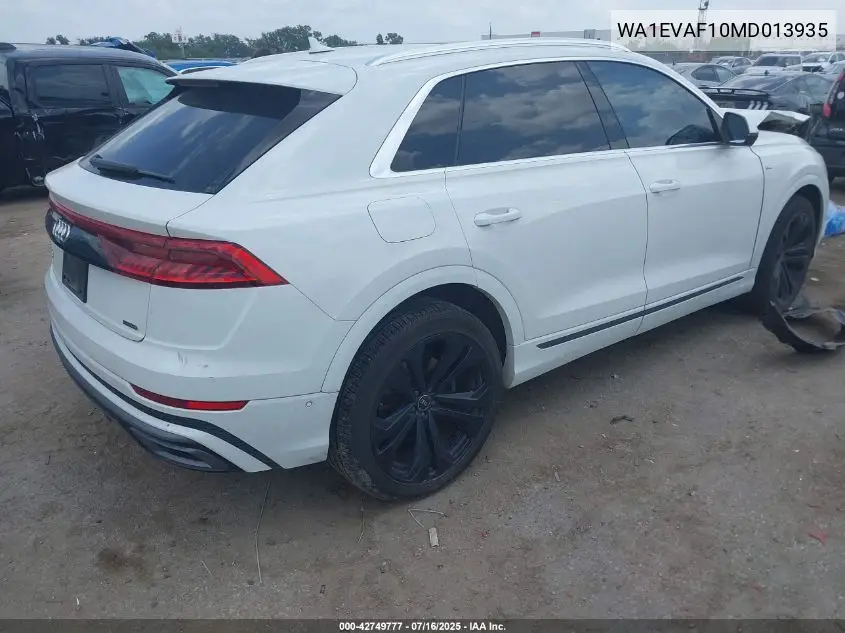 2021 Audi Q8 Premium Plus 55 Tfsi Quattro Tiptronic VIN: WA1EVAF10MD013935 Lot: 42749777
