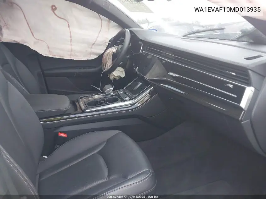 2021 Audi Q8 Premium Plus 55 Tfsi Quattro Tiptronic VIN: WA1EVAF10MD013935 Lot: 42749777