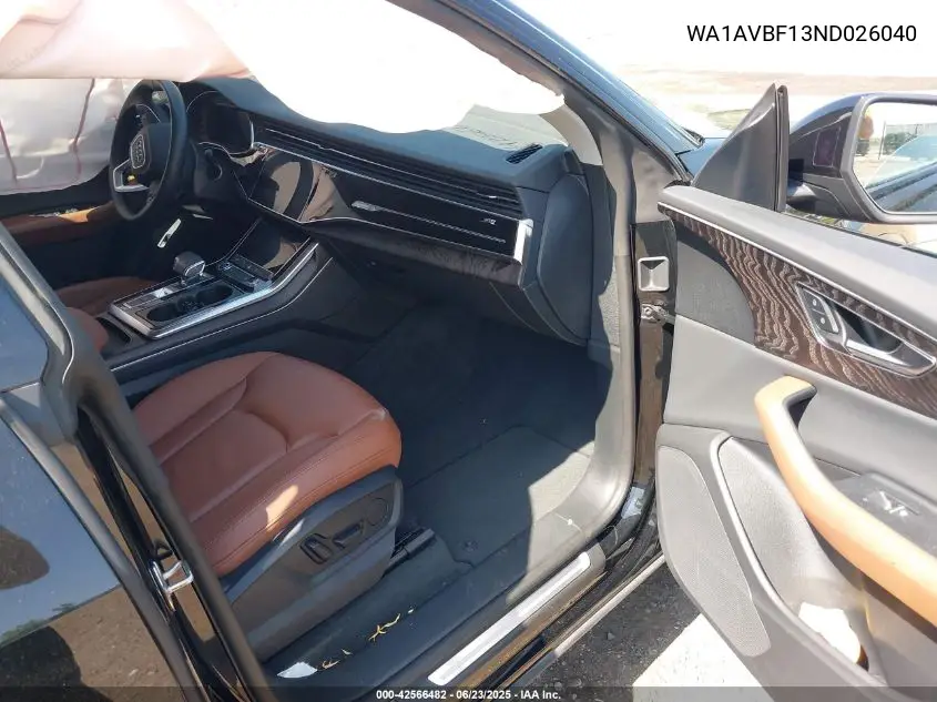 2022 Audi Q8 Premium 55 Tfsi Quattro Tiptronic VIN: WA1AVBF13ND026040 Lot: 42566482