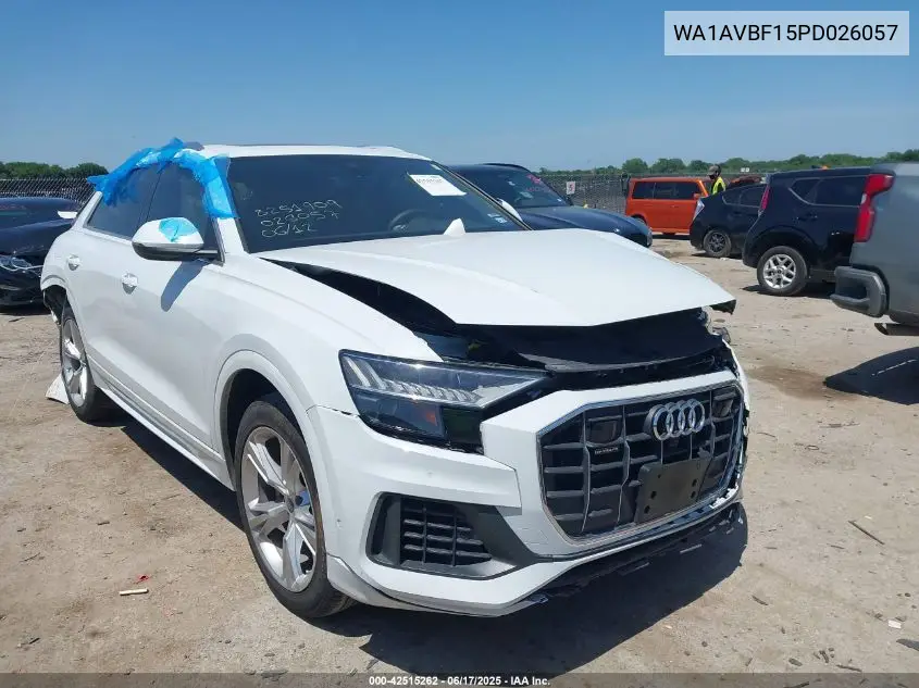 2023 Audi Q8 Premium 55 Tfsi Quattro Tiptronic VIN: WA1AVBF15PD026057 Lot: 42515262