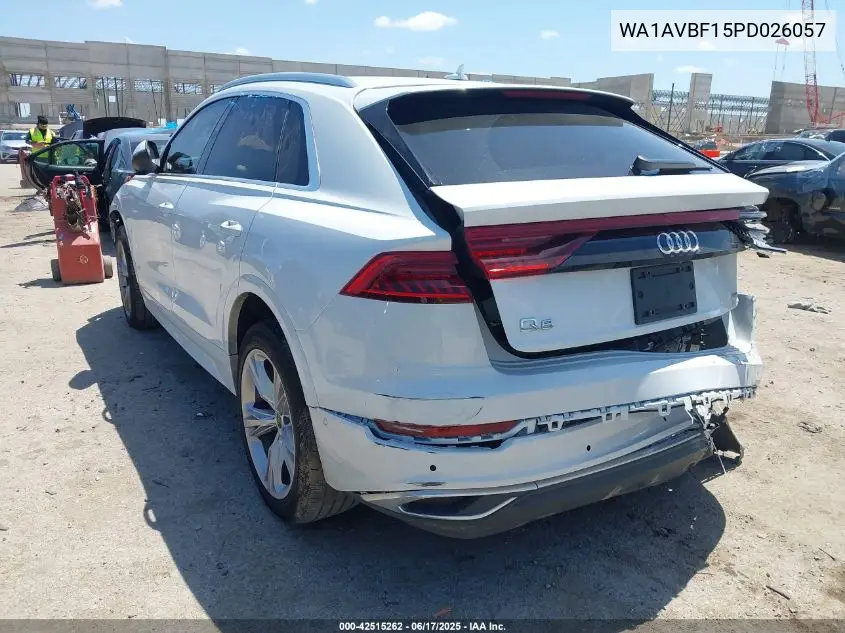 2023 Audi Q8 Premium 55 Tfsi Quattro Tiptronic VIN: WA1AVBF15PD026057 Lot: 42515262