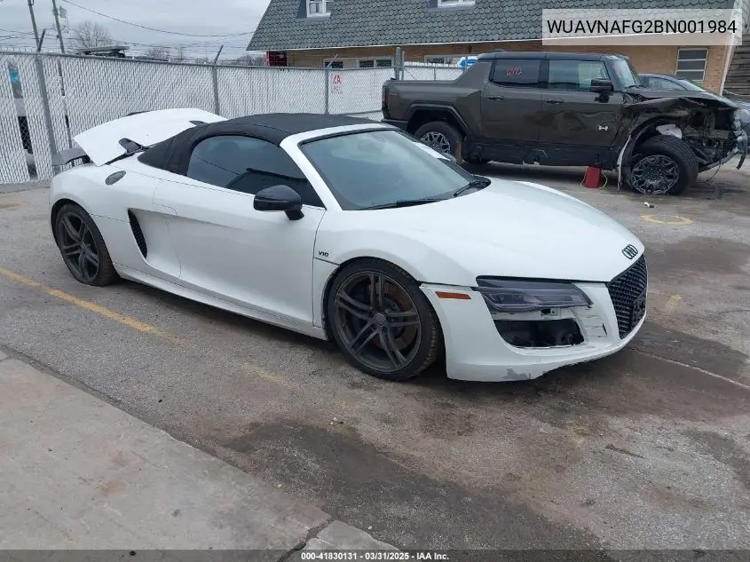 2011 Audi R8 5.2 VIN: WUAVNAFG2BN001984 Lot: 41830131