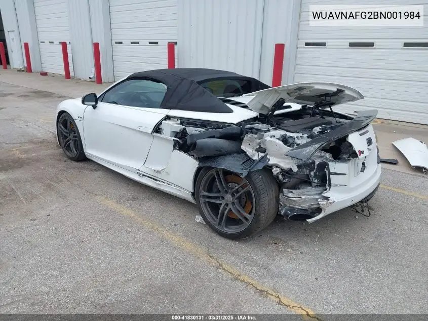 2011 Audi R8 5.2 VIN: WUAVNAFG2BN001984 Lot: 41830131