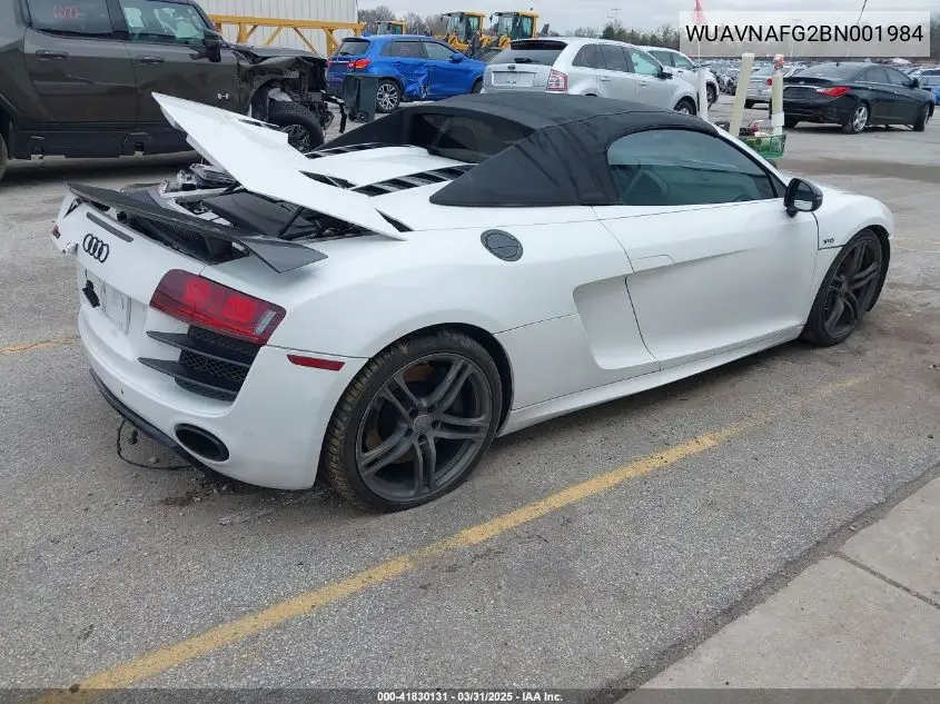 2011 Audi R8 5.2 VIN: WUAVNAFG2BN001984 Lot: 41830131