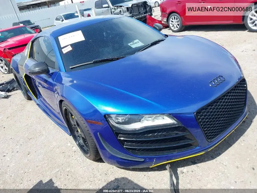 2012 Audi R8 5.2 VIN: WUAENAFG2CN000688 Lot: 42541277