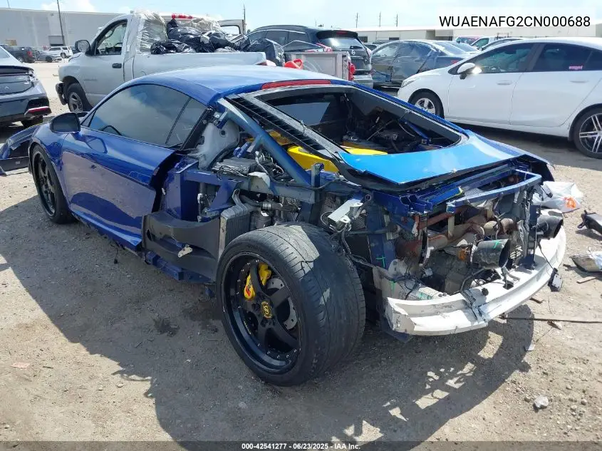 2012 Audi R8 5.2 VIN: WUAENAFG2CN000688 Lot: 42541277