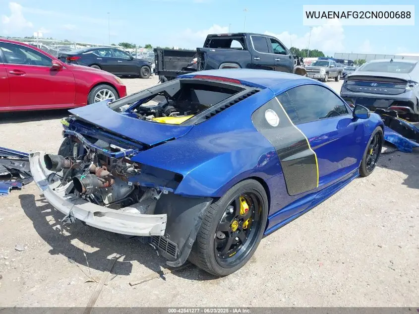 2012 Audi R8 5.2 VIN: WUAENAFG2CN000688 Lot: 42541277