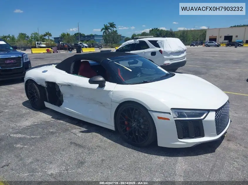 2017 Audi R8 5.2 V10 VIN: WUAVACFX0H7903232 Lot: 42247728