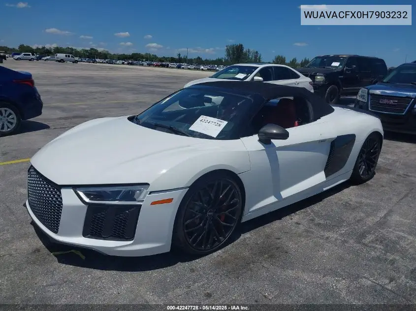 2017 Audi R8 5.2 V10 VIN: WUAVACFX0H7903232 Lot: 42247728