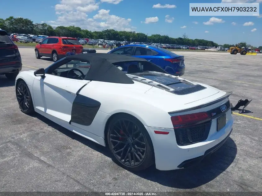 2017 Audi R8 5.2 V10 VIN: WUAVACFX0H7903232 Lot: 42247728