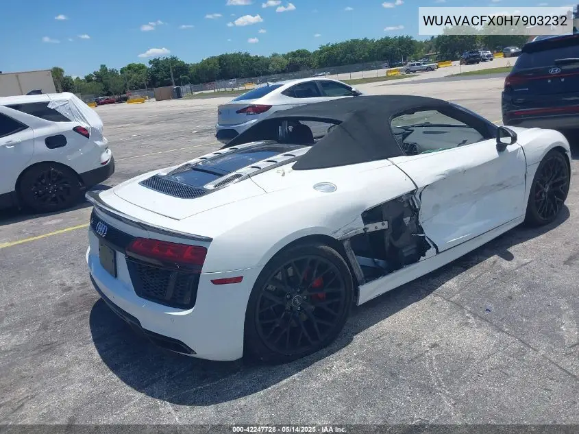 2017 Audi R8 5.2 V10 VIN: WUAVACFX0H7903232 Lot: 42247728